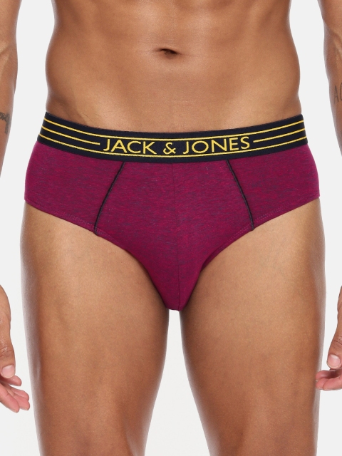 

Jack & Jones Men Maroon Solid Briefs 2054082005