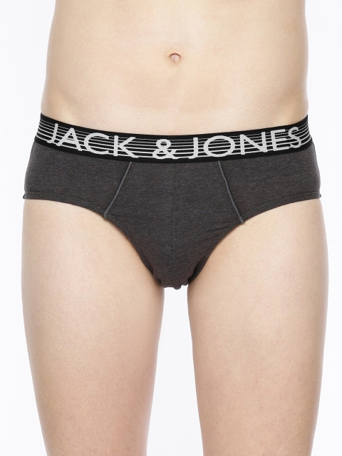 

Jack & Jones Men Charcoal Grey Solid Briefs 1955179046