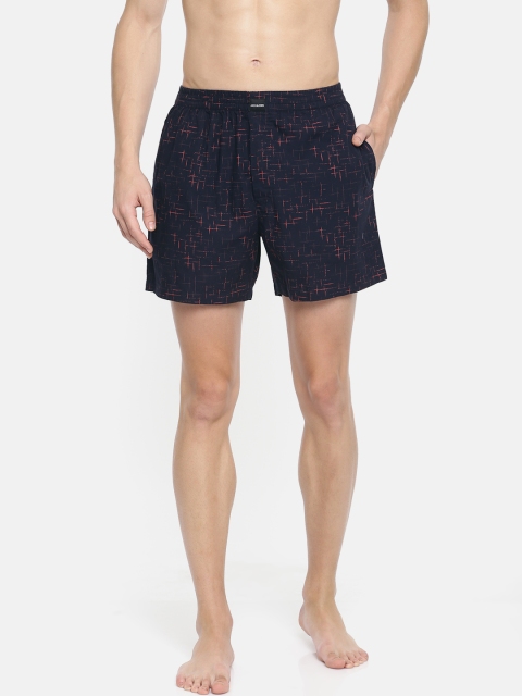 

Jack & Jones Men Navy Blue & Red Printed Pure Cotton Boxers 2057256005