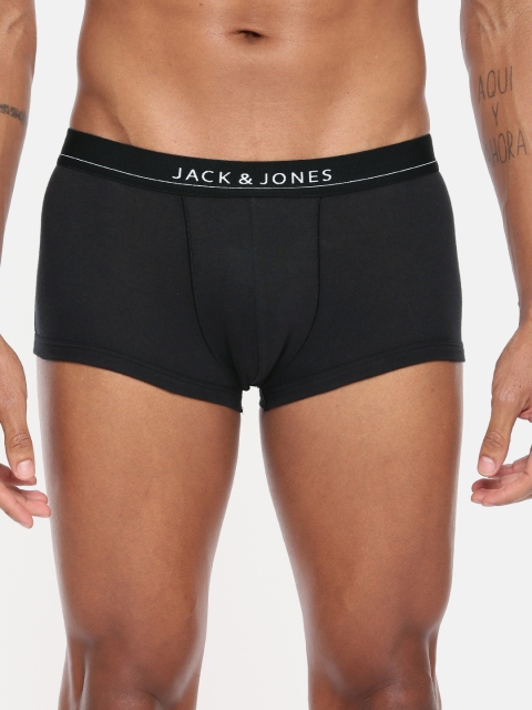 

Jack & Jones Men Black Solid Trunks 2043780014