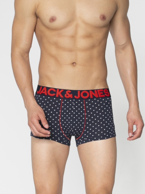 

Jack & Jones Men Navy Blue Printed STAR Brazilian Trunks 2054045005