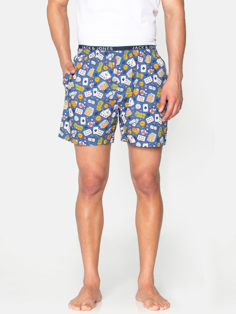 

Jack & Jones Men Blue Printed Pure Cotton Boxers 2054020005