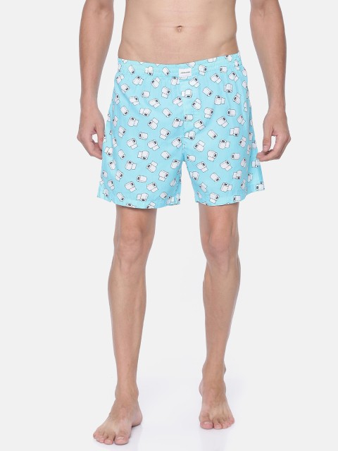 

Jack & Jones Men Blue & White Printed Pure Cotton Boxers 2054016005