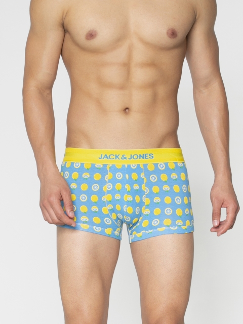 

Jack & Jones Men Blue & Yellow Printed Brazilian Trunks 2054047005