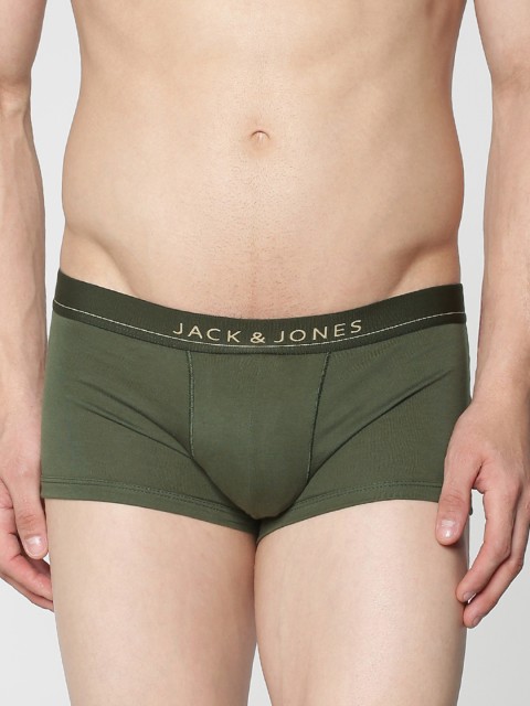 

Jack & Jones Men Olive Green Solid Brazilian Trunks 1955230042