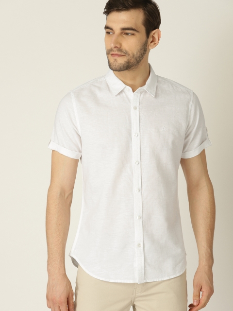 

United Colors of Benetton Men White Regular Fit Solid Casual Shirt