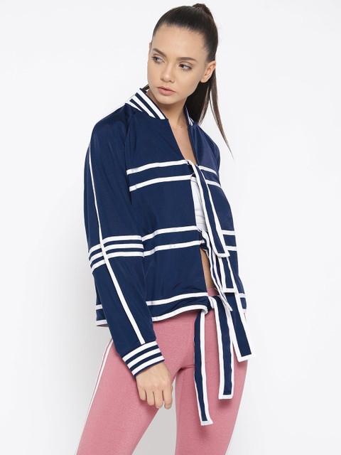 

ADIDAS Originals Women Navy Blue & White Striped Track Jacket