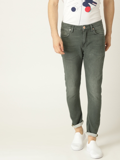 

United Colors of Benetton Men Grey Carrot Fit Mid-Rise Clean Look Stretchable Jeans