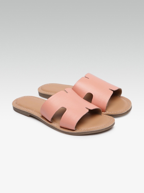 

Steve Madden Women Nude Pink ANDRO Solid Leather Open Toe Flats