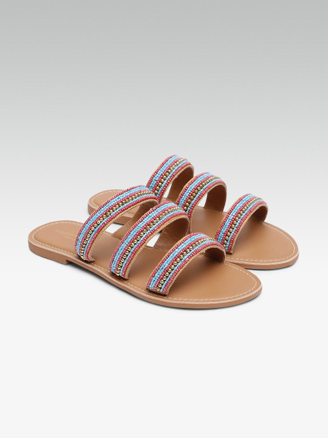 

Steve Madden Women Multicoloured SIN Embellished Open Toe Flats, Multi