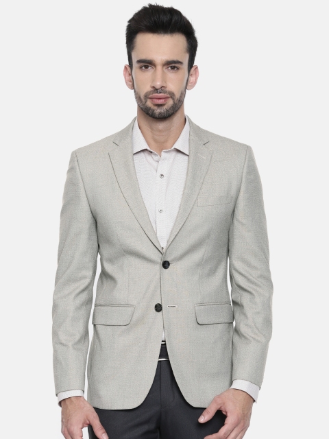 

Peter England Men Grey Solid Neo Slim Fit Single-Breasted Formal Blazer