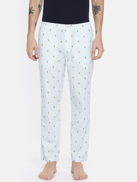 

Jack & Jones Men Blue & White Striped Lounge Pants 2054065005