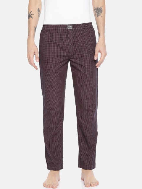 

Jack & Jones Men Navy & Pink Checked Lounge Pants 2038472006, Navy blue
