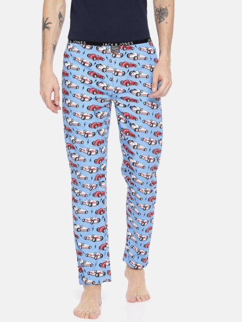 

Jack & Jones Men Blue Printed Lounge Pants 2036517005
