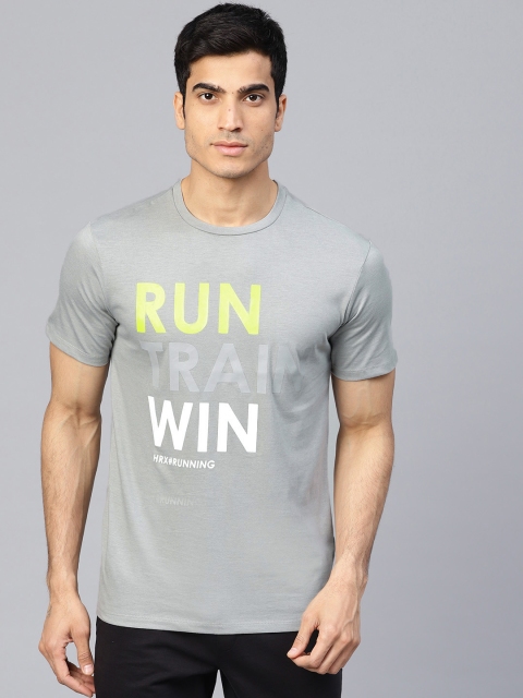 

HRX by Hrithik Roshan Men Grey Printed Round Neck T-shirt