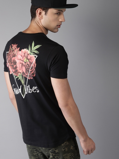 

Moda Rapido Men Black Printed T-shirt