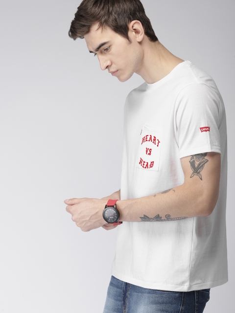 

Levis Men White Printed Round Neck T-shirt