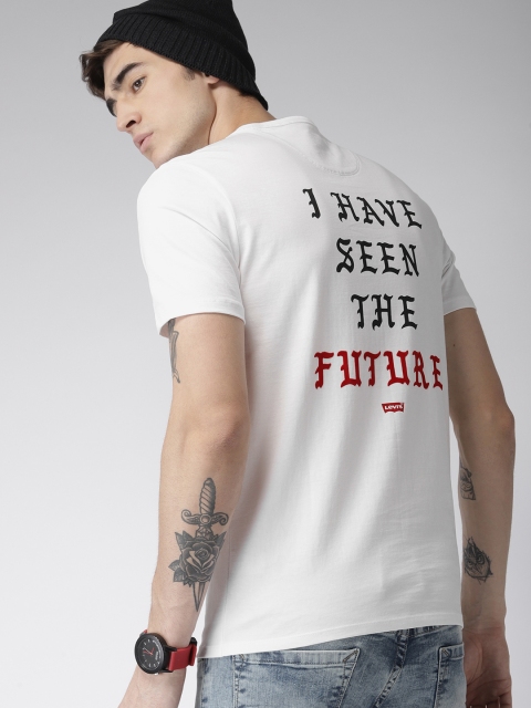 

Levis Men White Printed Round Neck T-shirt