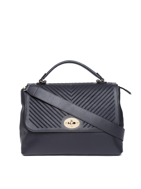 

CARPISA Navy Blue Textured Satchel