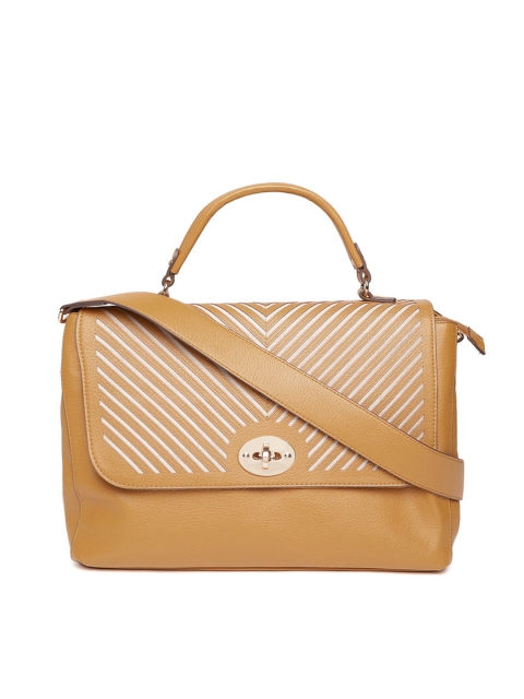 

CARPISA Mustard Yellow Textured Satchel