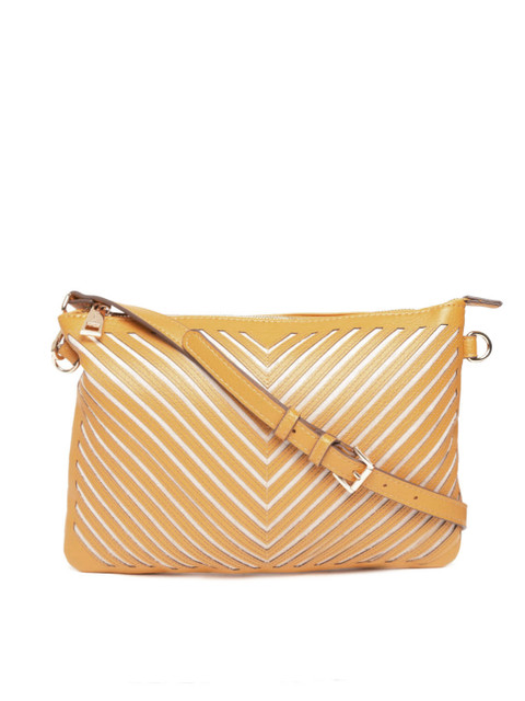 

CARPISA Mustard Yellow Textured Sling Bag