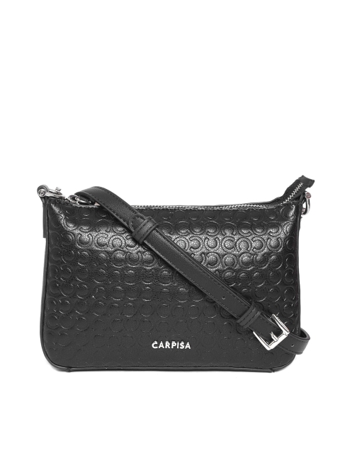 

CARPISA Black Textured Sling Bag