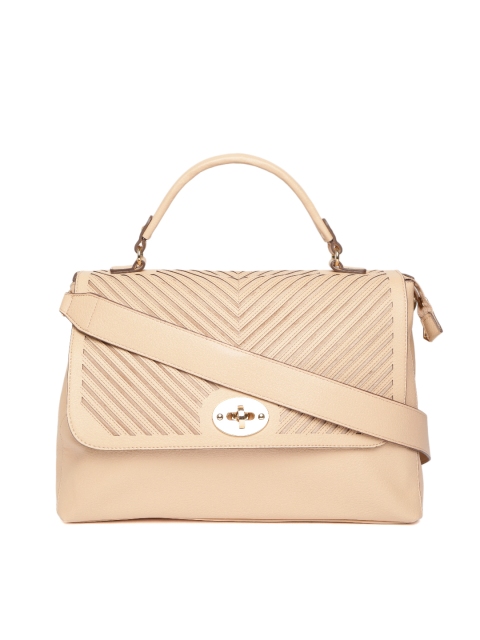 

CARPISA Peach-Coloured Cut-Work Satchel