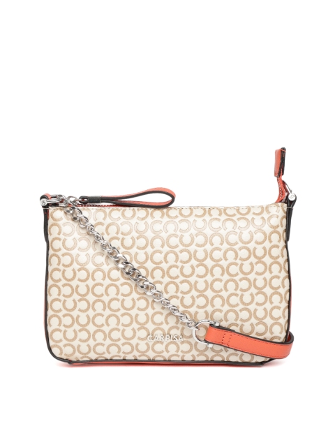 

CARPISA Beige & Brown Textured Sling Bag