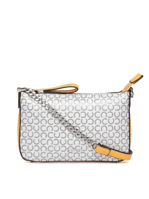 

CARPISA Grey & Off-White Textured Sling Bag