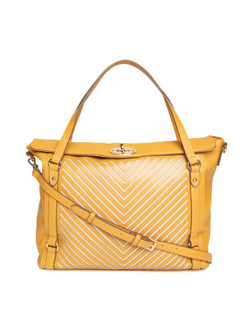 

CARPISA Mustard Yellow Textured Shoulder Bag