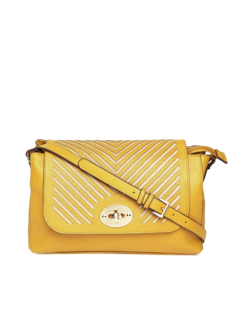 

CARPISA Mustard Yellow Cut-Out Sling Bag