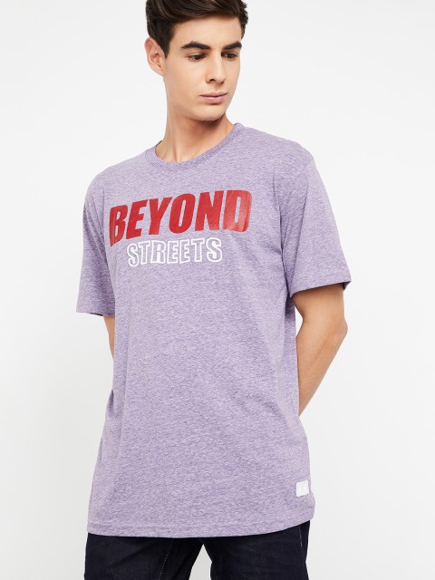 

Bossini Men Purple Printed Round Neck T-shirt