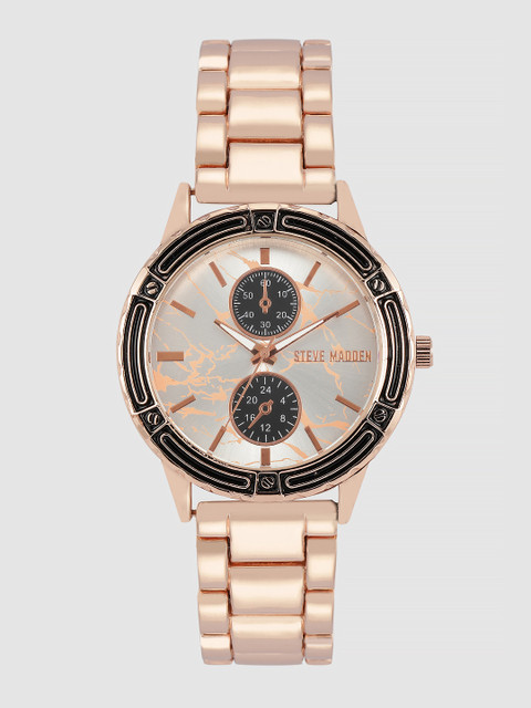 

Steve Madden Men Beige & Rose Gold-Toned Analogue Watch SMW190Q