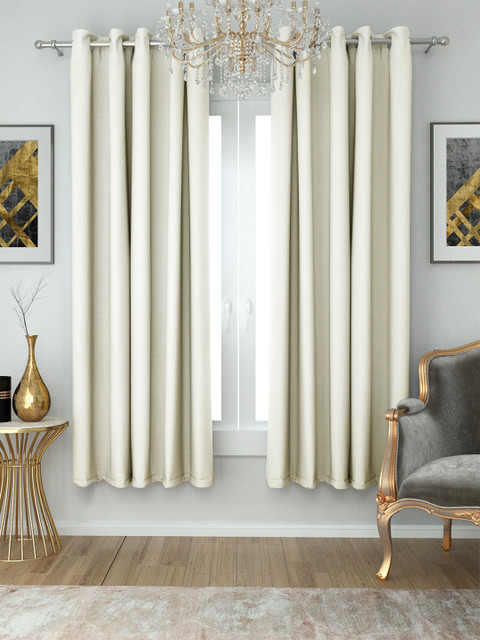 

Aura White Solid Single Window Curtain