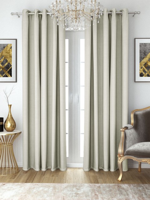 

Aura Grey Solid Single Long Door Curtain