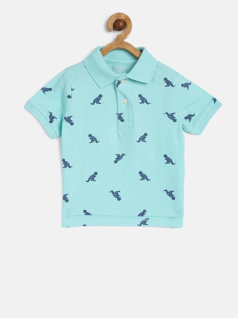

The Childrens Place Boys Blue Printed Polo Collar T-shirt