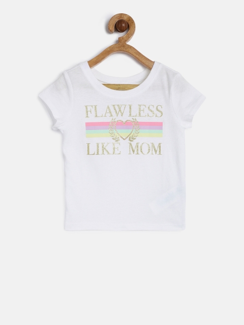 

The Childrens Place Girls White Printed Round Neck T-shirt