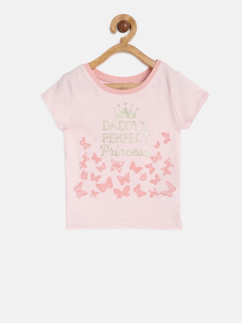 

The Childrens Place Girls Pink Printed Round Neck T-shirt