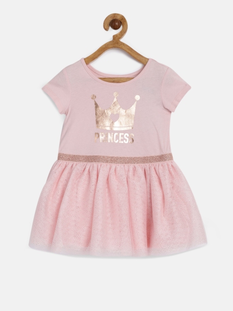 

The Childrens Place Girls Pink Printed Fit and Flare Dress