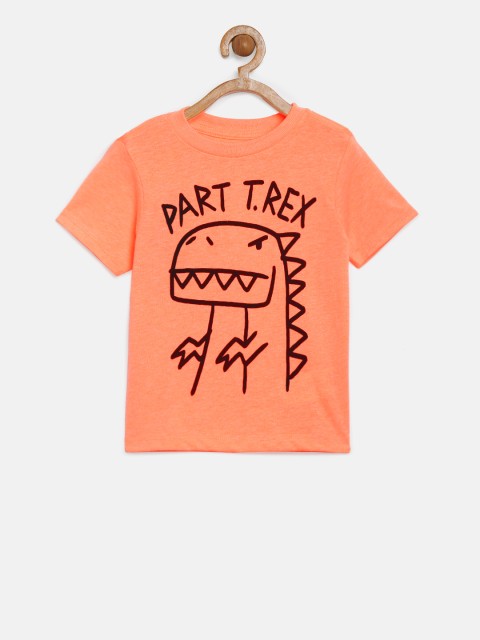 

The Childrens Place Boys Orange Printed Round Neck T-shirt