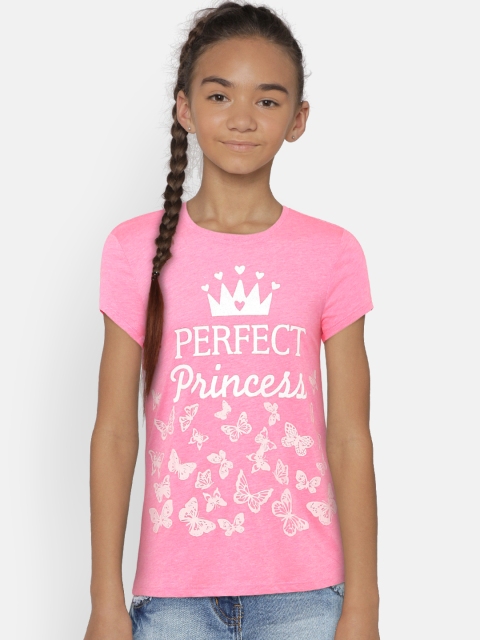 

The Childrens Place Girls Pink Printed Round Neck T-shirt