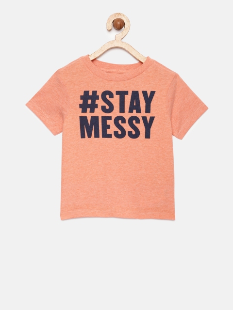 

The Childrens Place Boys Orange Printed Round Neck T-shirt