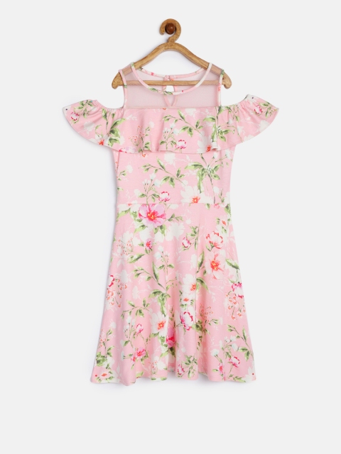 

The Childrens Place Girls Pink Floral Printed Sheath Dress