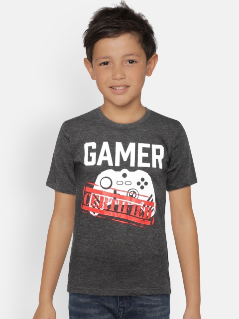 

The Childrens Place Boys Charcoal Grey Printed Round Neck T-shirt