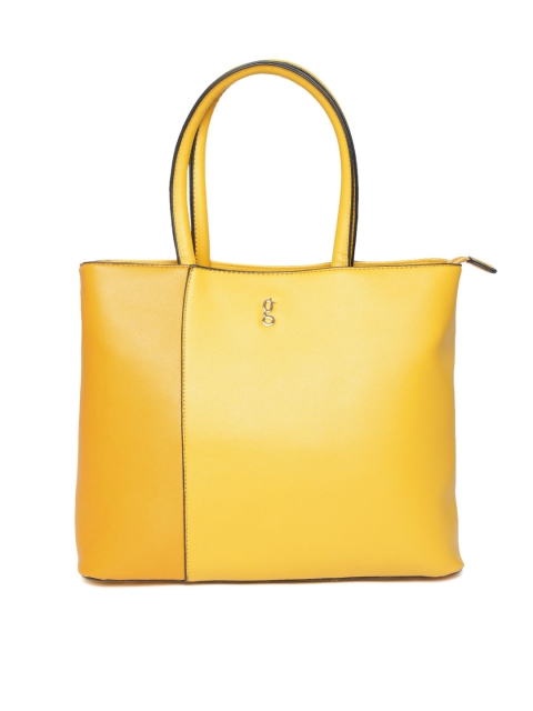 

Global Desi Mustard Yellow Solid Shoulder Bag