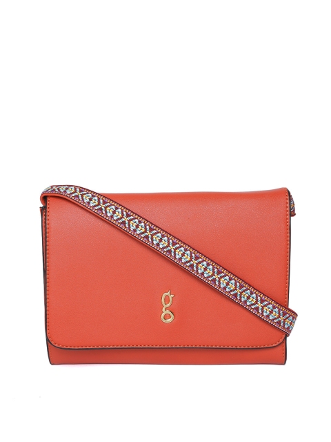 

Global Desi Coral Orange Solid Sling Bag