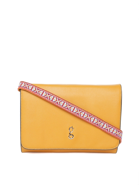 

Global Desi Mustard Solid Sling Bag