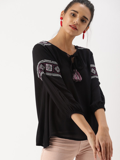 

DressBerry Women Black Solid Top