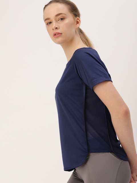 

DressBerry Women Navy Blue Solid Round Neck T-shirt