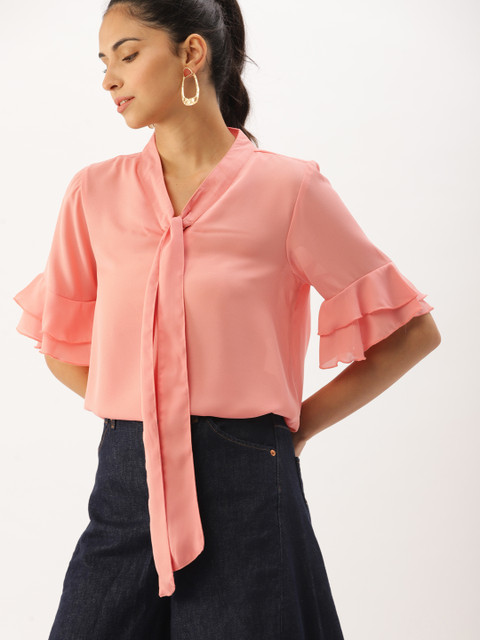 

DressBerry Women Pink Solid Top